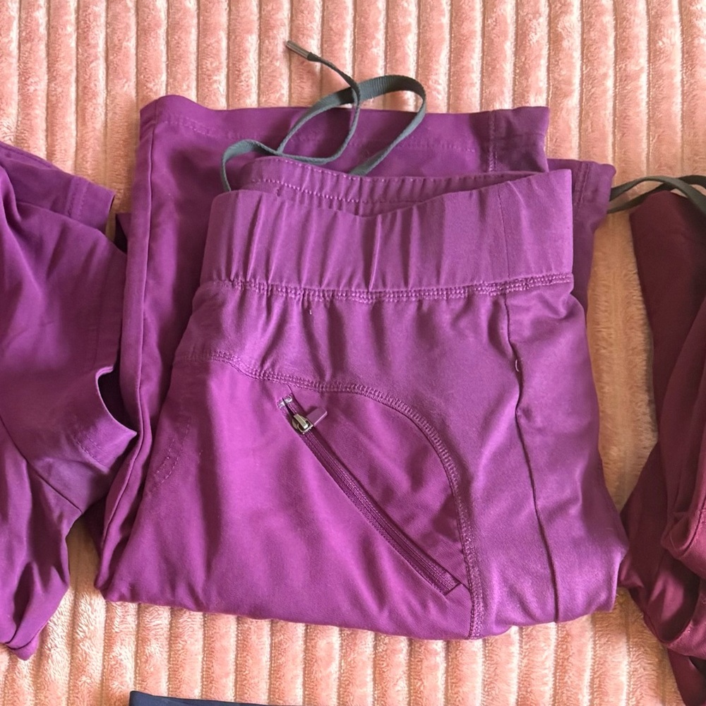 White Cross Purple Scrub Pants Medium